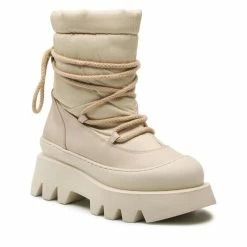 Solo Femme Γυναίκες Biker Μποτάκια Μποτάκια 14703-02-N61/N86-20-00 Μπεζ